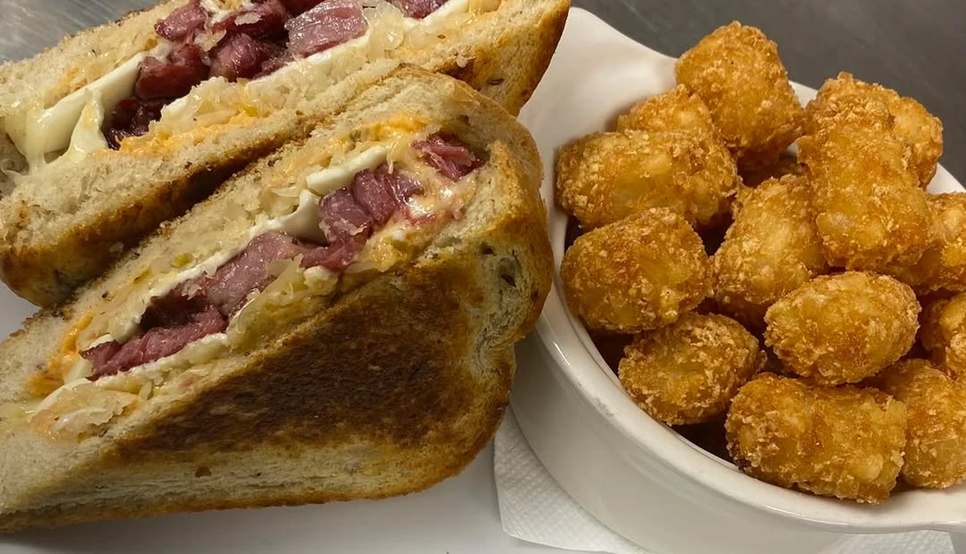 Reuben sandwich with tater tots at McNamara's Pub & Restaurant, Irish pub near Del Ray VA