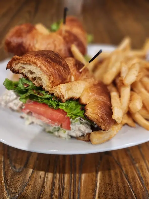 Chicken salad croissant sandwich with fries – McNamara's August special